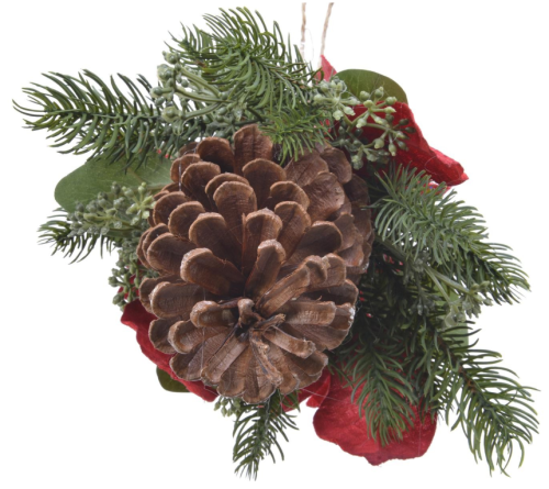Ozdoba świąteczna stroik z szyszkami 25 cm
