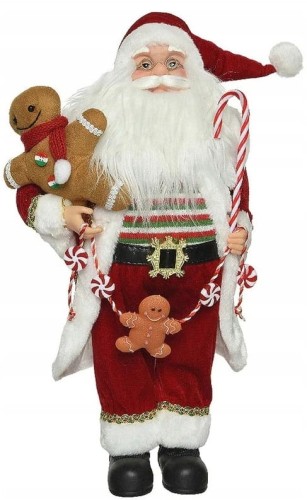 Figurka Mikołaja z lizakiem świąteczna 30 cm