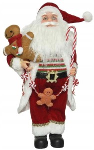 Figurka Mikołaja z lizakiem świąteczna 30 cm