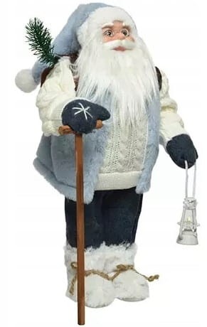 Figurka stojąca ozdobna Święty Mikołaj biały 30 cm