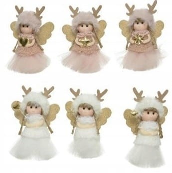 Figurka świąteczna brokatowy aniołek 12 cm