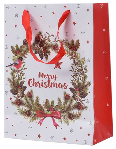 Świąteczna torebka prezentowa 8x18x24cm mix wzorów