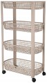 Mobilny wózek beżowy z 4 koszami 78,8x26x46,5cm