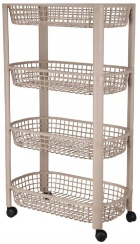 Mobilny wózek beżowy z 4 koszami 78,8x26x46,5cm