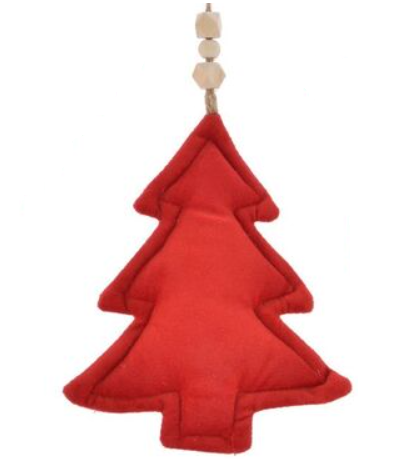 Zawieszka na choinkę czerwona pluszowa 26x15 cm