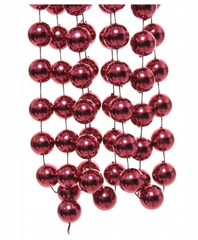 Sznur koralików girlanda błyszcząca 2,7m różowy