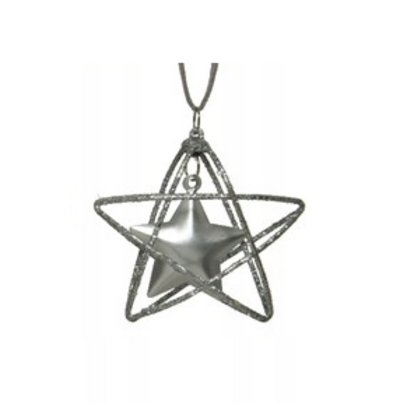 Zawieszka na choinkę gwiazda i dzwonek 17,5 cm 