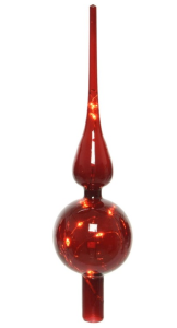 Czubek na choinkę czerwony LED 32 cm
