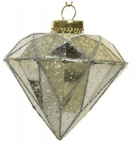 Zawieszka choinkowa złota diament 10,5 cm