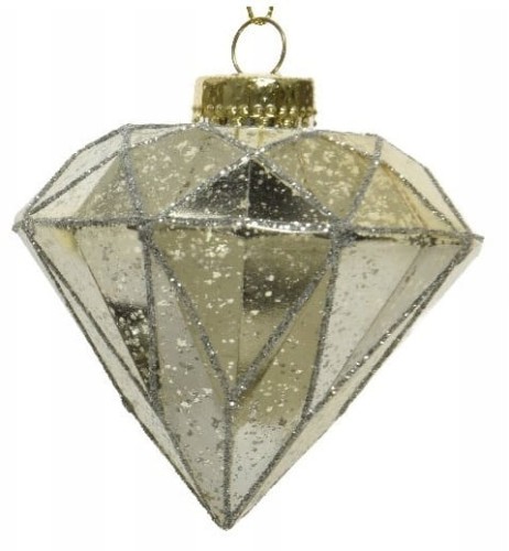 Zawieszka choinkowa złota diament 10,5 cm