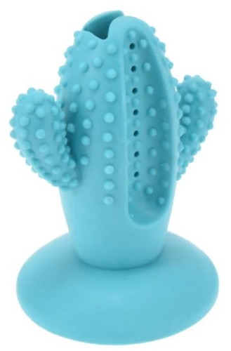 Gumowa zabawka dla psa na smakołyki z przyssawką 10,5x9,5x13,8cm kaktus