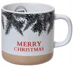 Świąteczny kubek kamionkowy 350ml biały