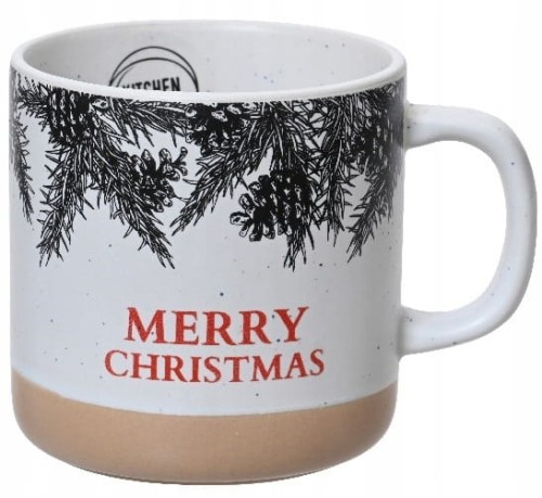 Świąteczny kubek kamionkowy 350ml biały