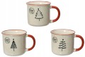 Kubek porcelanowy świąteczny 300ml Beżowy z choinką