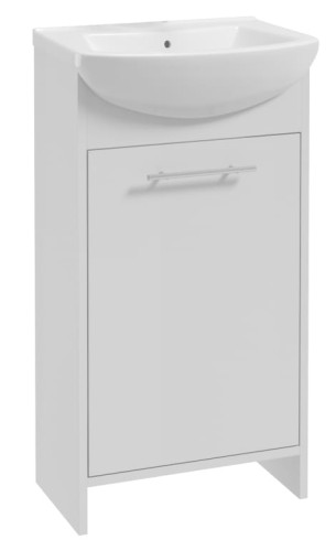 Szafka łazienkowa z umywalką biała 84x45 cm stojąca Frigo