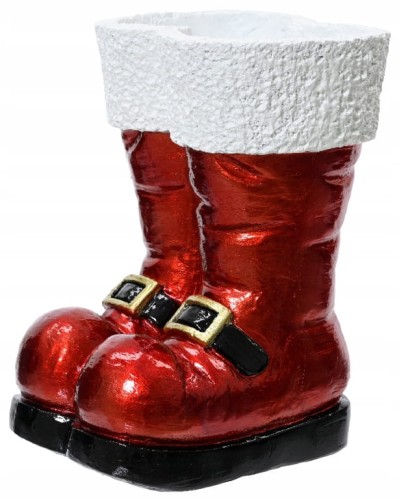 Buty Św. Mikołaja magnezowe z białym futerkiem 21,7x24,4x30,9cm
