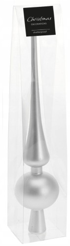 Czubek na choinkę srebrny szpic nietłukący 29 cm 1szt