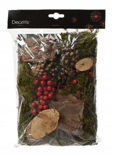 Ozdoba naturalna świąteczna 0,15g Mix jagód mchu i plastrów pomarańczy