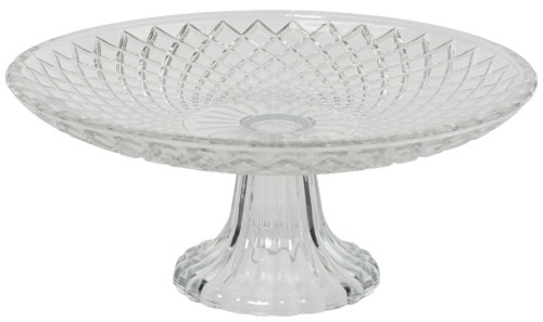 Szklana patera na ciasto 20x9cm Przezroczysta Taca
