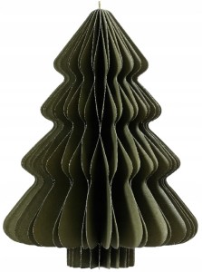 Zawieszka papierowa choinka 11x15cm Zielona 