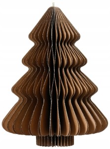 Zawieszka papierowa choinka 11x15cm Brązowa 