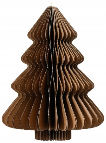 Zawieszka papierowa choinka 11x15cm Brązowa 