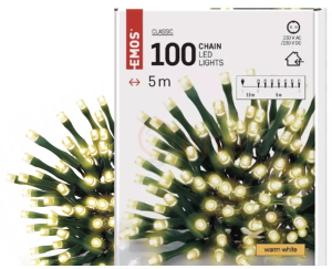 Lampki choinkowe świąteczne 5M 100 LED ciepła biel