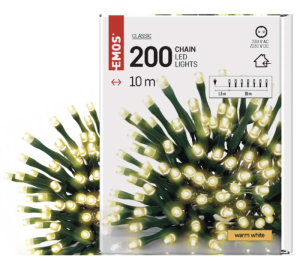 Lampki choinkowe świąteczne 10M 200 LED ciepła biel