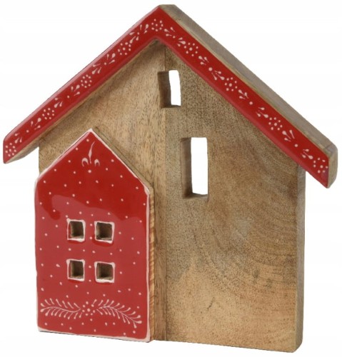Figurka świąteczna drewniany domek 22cm 