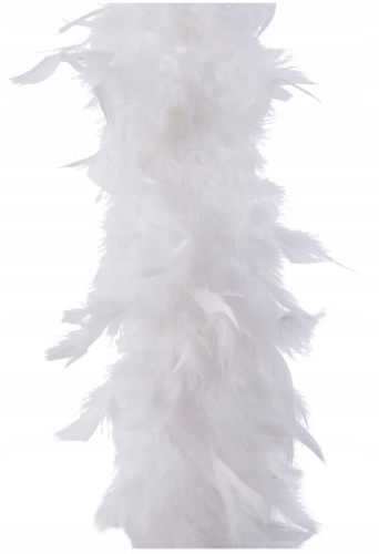 Girlanda na choinkę z białych piór 11x184cm Świąteczna 
