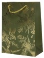 Torebka na prezenty papierowa złote liście 32 cm