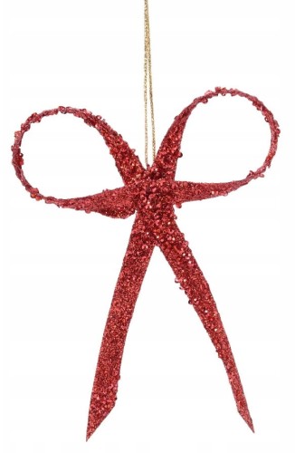 Kokarda choinkowa świąteczna czerwona 16 cm