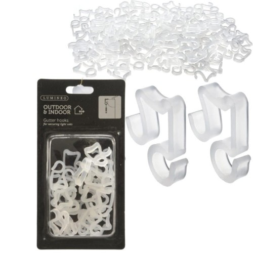 Haczyki narożne do wieszania lampek białe 24 szt.