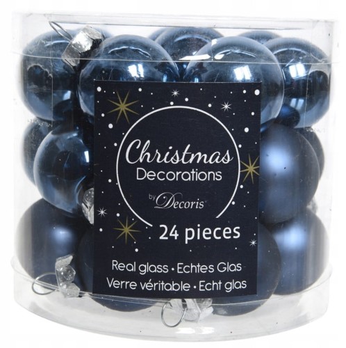 Bombki choinkowe świąteczne nietłukące granat 24 szt. 2,5 cm
