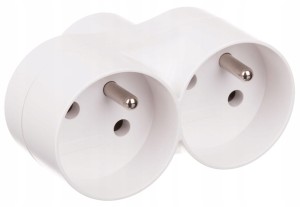 Rozgałęźnik 2 gniazdowy z uziemieniem 16A/230V Biały 3500W