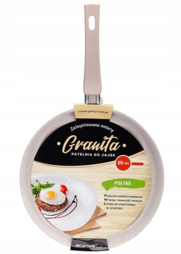 Patelnia do jajek nieprzywierająca 25cm beżowa GRANITA