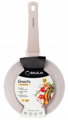 Patelnia do smażenia nieprzywierająca 18cm beżowa GRANITA 