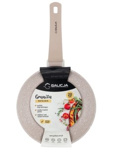 Patelnia do smażenia nieprzywierająca 20cm beżowa Granita 