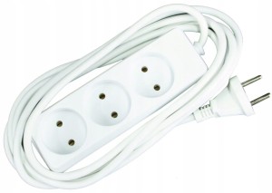 Przedłużacz 3-gniazdowy 3m Biała listwa zasilająca