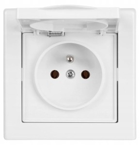Gniazdo wtyczkowe pojedyncze z uziemieniem IP44 hermetyczne białe
