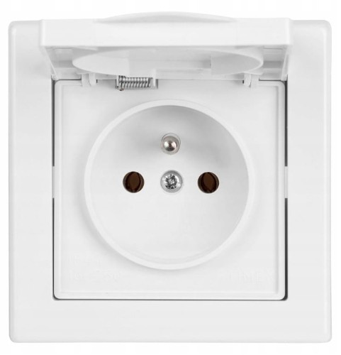 Gniazdo wtyczkowe pojedyncze z uziemieniem IP44 hermetyczne białe
