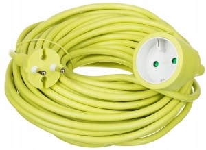 Przedłużacz ogrodowy  budowlany limonkowy 20m 230V