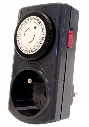 Programator czasowy mechaniczny 24 godzinny Grafitowy 48 programów