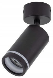 Lampa sufitowa czarna GU10 Pojedyncza natynkowa ruchomy spot