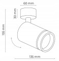 Lampa sufitowa czarna GU10 Pojedyncza natynkowa ruchomy spot