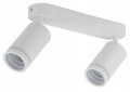 Lampa sufitowa biała 2xGU10 metalowa Podwójny reflektor natynkowy