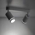 Lampa sufitowa biała 2xGU10 metalowa Podwójny reflektor natynkowy