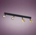 Lampa sufitowa czarno-złota 4xGU10 metalowa Poczwórny reflektor natynkowy Jet
