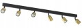 Lampa sufitowa czarna 6xGU10 metalowa 6 złotych reflektorów 126cm