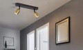 Lampa sufitowa czarno-złota 2xGU10 metalowa Podwójny reflektor natynkowy TOP GOLD